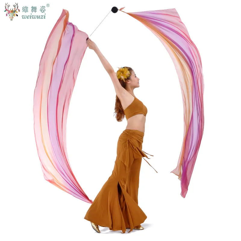 Silk Veil Chain Ball Women Belly Dance Silk Veil Streamer Stage Prpos Belly Dance Thrown Ball Belly Dance Accessories