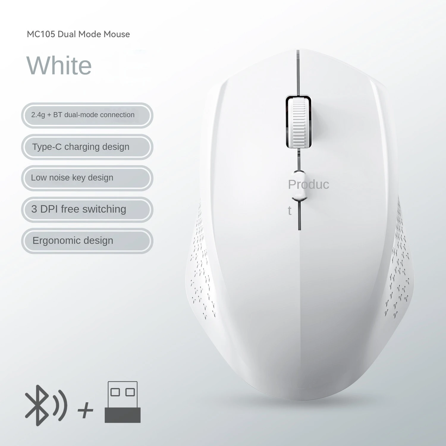 Bluetooth 5,2 Maus 2,4G Drahtlose Maus Dual-Modus Stille Maus Wiederaufladbare Gaming Maus 1600DPI Für Laptop computer Win Mac OS