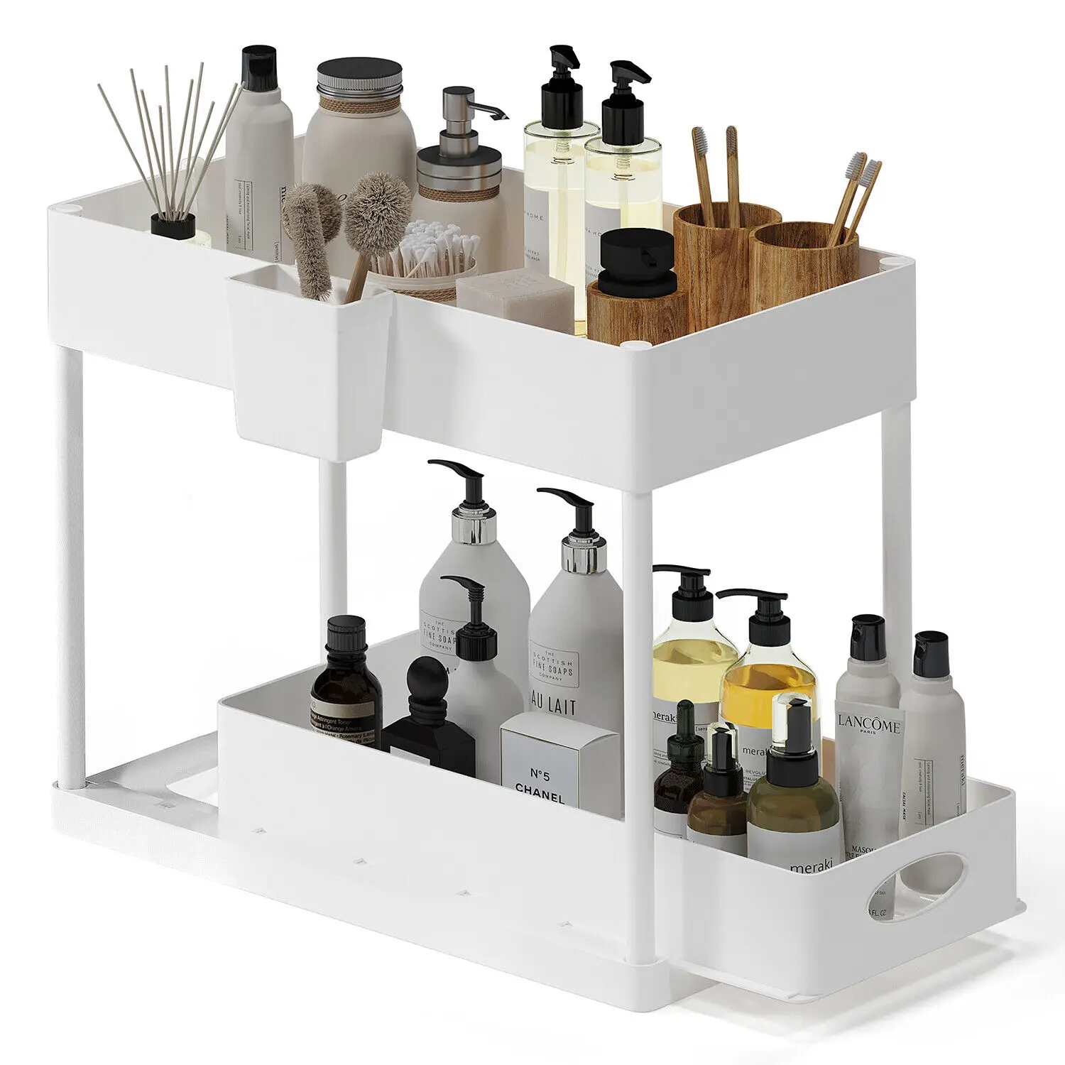 

US Under Sink Organizer with 2 Tier Sliding Drawers - Bathroom Cabinet Organizer closet organizer refrigerator