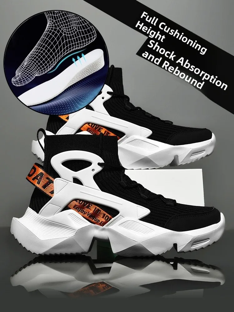 

Летние мужские кроссовки Baskeall oes Thi Bot Dad, высокие кеды, повседневные, Trendy oes, корейские, с круглым носком, верхняя резиновая...