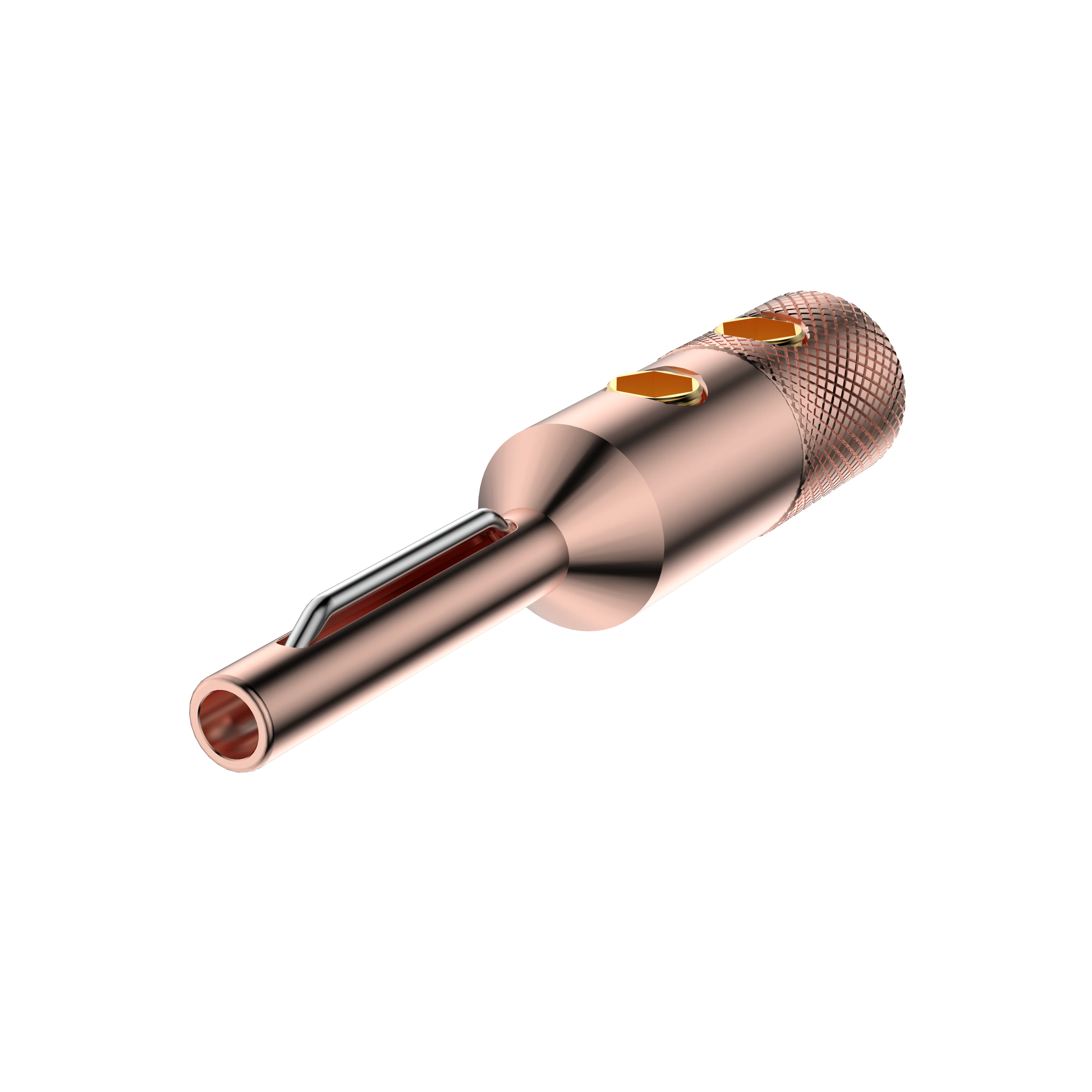 4PCS Viborg VB401 High quality Pure Red Copper Banana Connector Terminal Plug connector 4MM Speaker Wire Plug Screw Locking