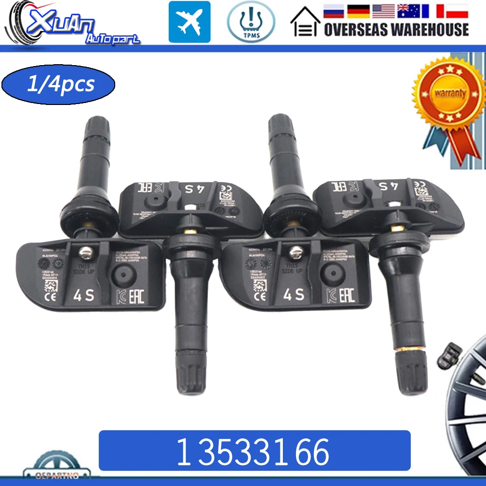 

Система контроля давления в шинах 13533166 TPMS для Chevy Silverado 1500 Tahoe GMC Yukon XL Cadillac Escalade ESV 21-24 433 МГц