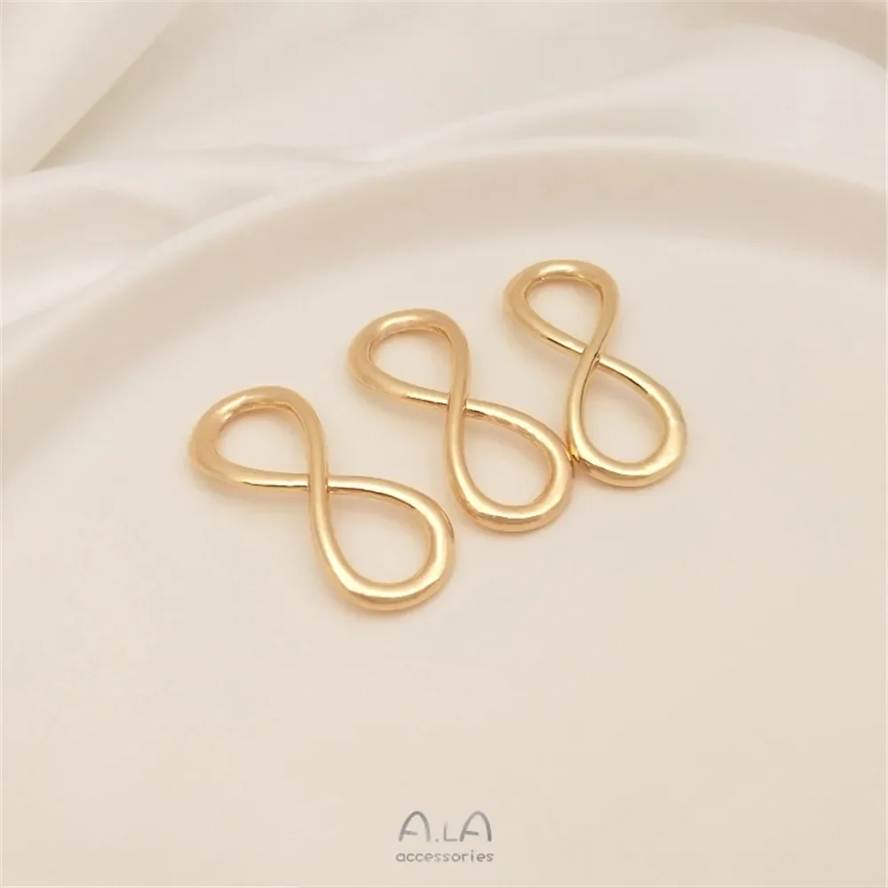 14K Gold Plated Eternal infinite love 8 button link ring leather rope link accessories DIY accessories