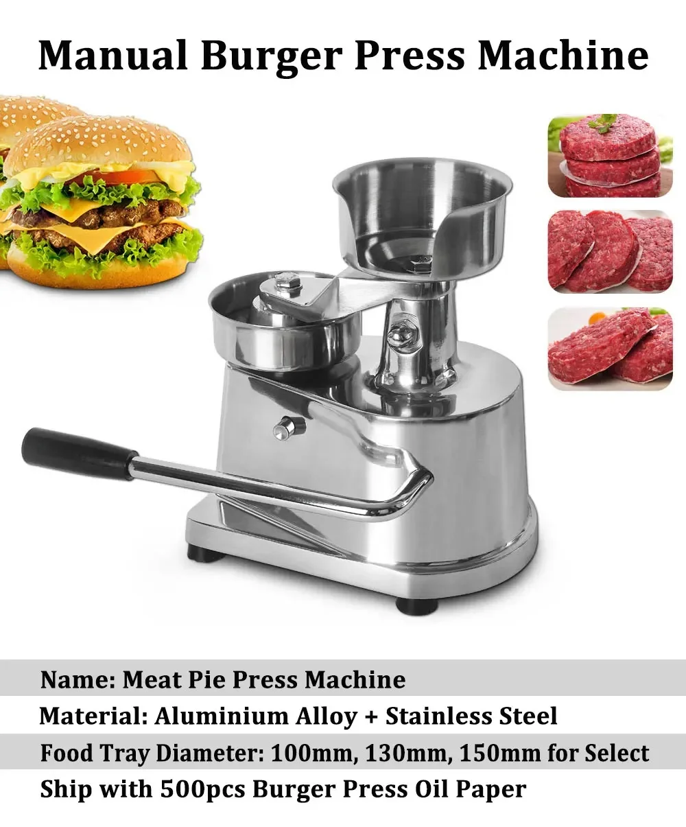 Hamburger Press 100mm-150mm Manual Burger Maker Equitment Round Meat Shaping Hamburger Machine Forming Burger Patty Maker