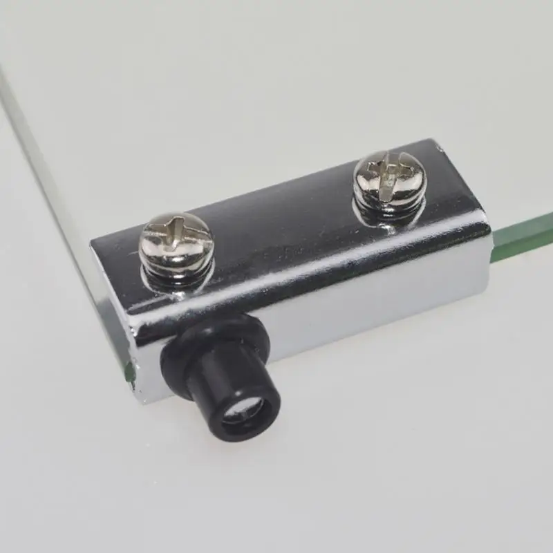 1Pair Glass Door Pivot Hinge Cabinet Doors Wardrobe TV Cabinets Bookcases Clamp Clip Silver Glass Hinges For Cabinet Cupboard