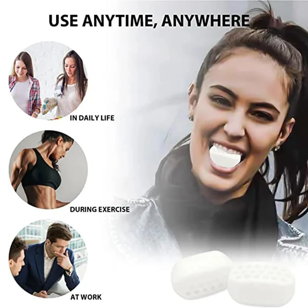 Jawline-Übungsgerät für Männer und Frauen, Silikon-Kiefer-Übungsgerät, Zahnfleischtabletten, Kiefer-Trainer und Kiefer-Übungsgerät für Anfänger, intermittierten – Detail 9