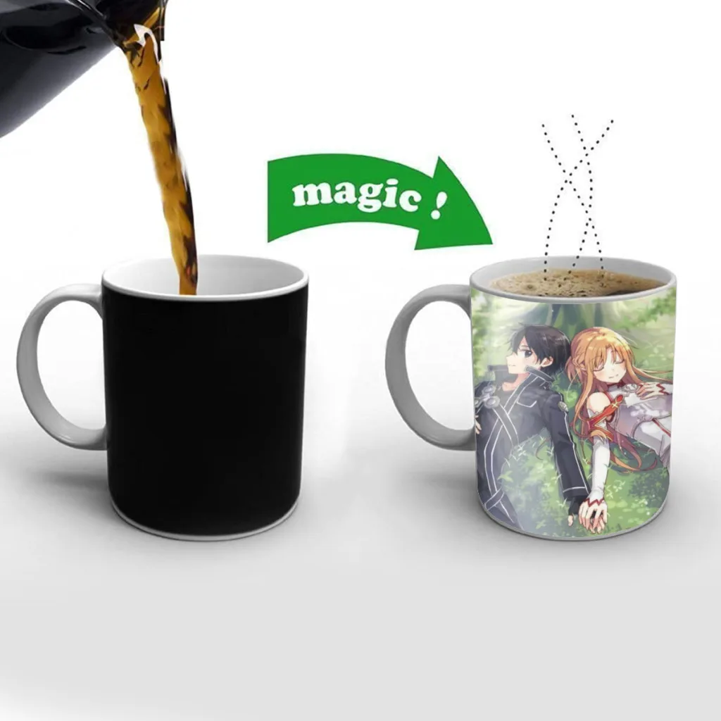 

Sword Art Online Ceramics Coffee Mugs Thermal Color-changing Gifts Drinkware Coffeeware