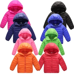 2024 New Fashion Children's Jackets Jackets Boys Girls Autumn Warm Down Hooded Coats Teens Parka Children's Winter Jackets 3-12