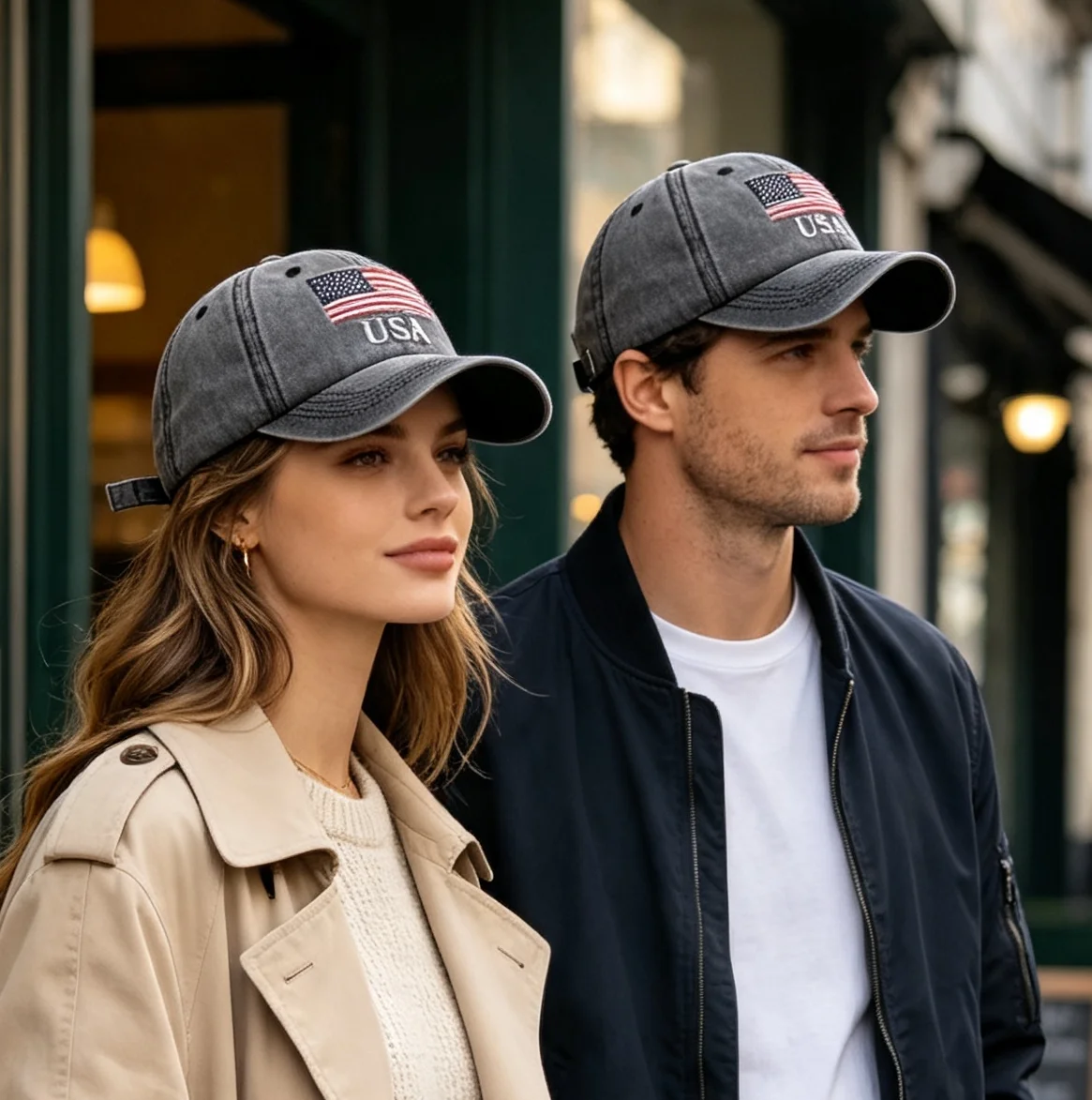 Vintage Washed Distressed Cotton Dad Hat - Adjustable Baseball Cap with Nation Flag Design for Men And Women