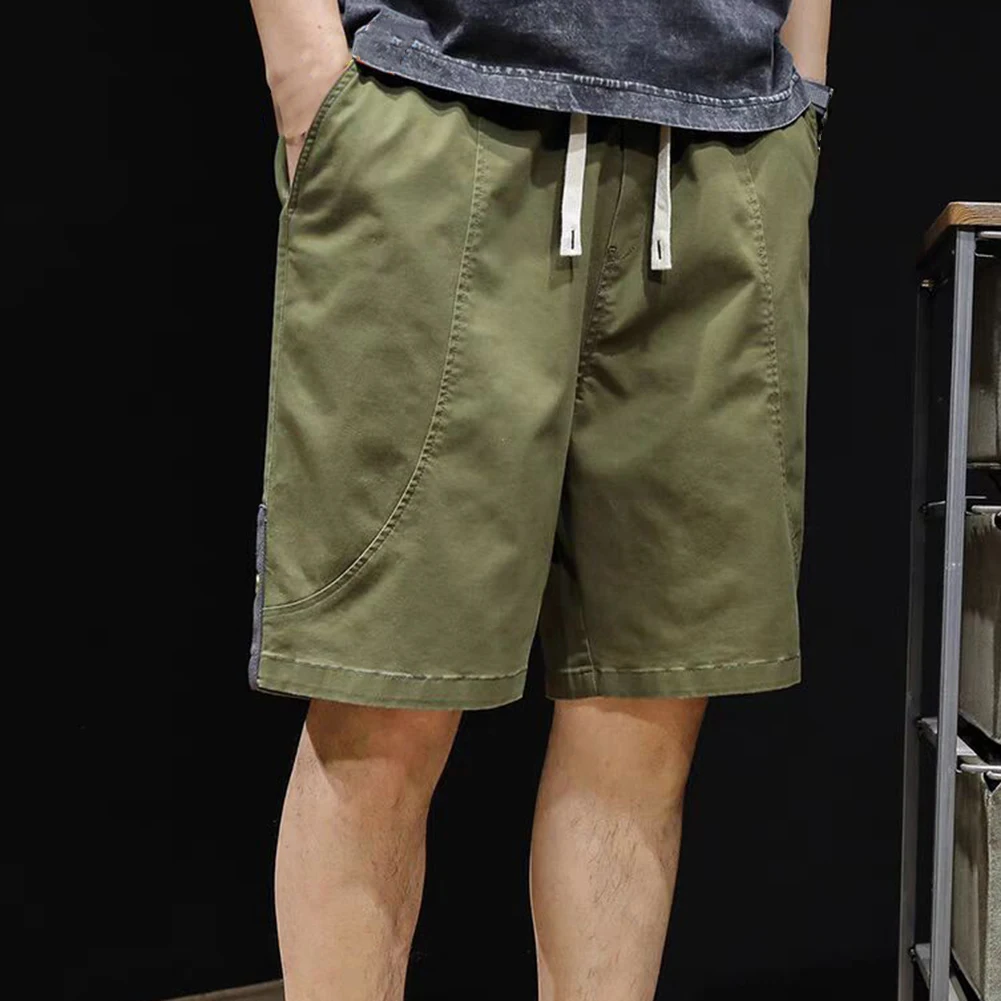 Pantalones cortos finos de seda de hielo para hombre, ropa de trabajo deportiva holgada de moda, pantalones cortos tipo cargo de secado rápido