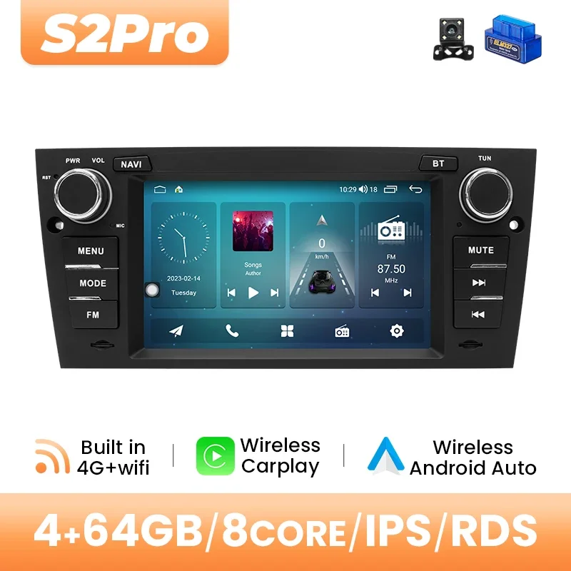 Android 14 Draadloze Carplay AI Voice Auto Multimedia Speler Voor BMW E90/E91/E92/E93 8 GB 128 GB Radio Navigatie DSP GPS 4G Wifi