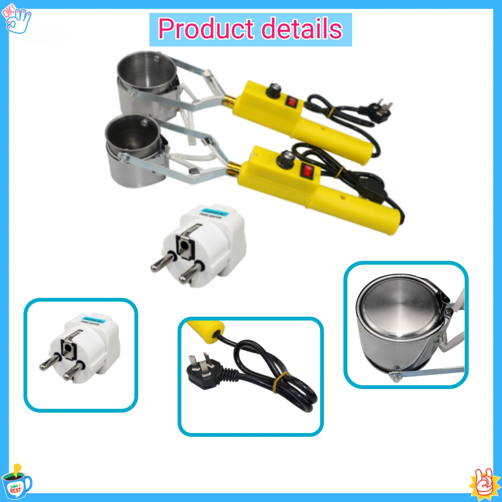 300W/500W Handheld Temperature Regulating Tin Melting Furnace Handheld Solder Pot Tin Furnace Mobile Tin Furnace Construction