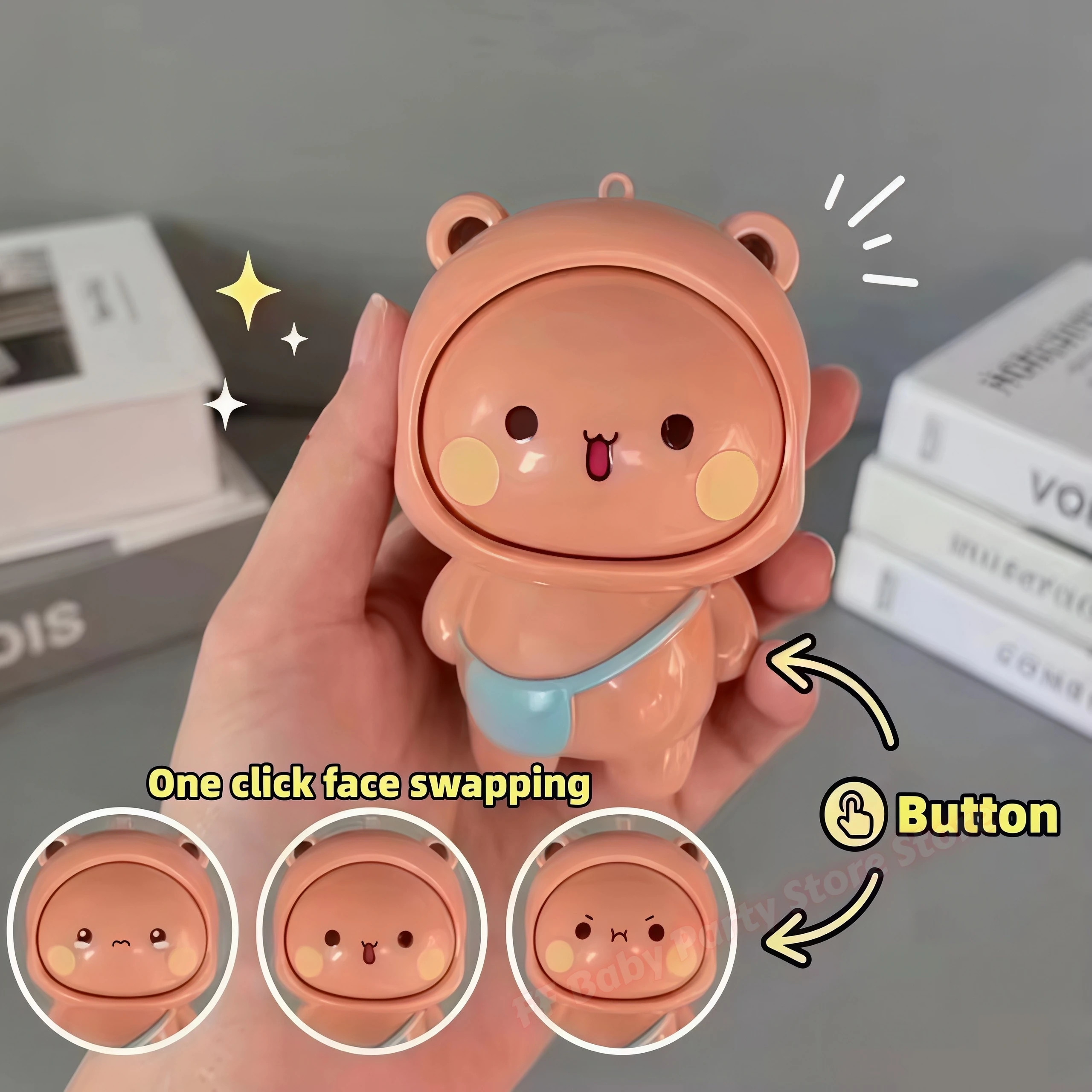 Kawaii Panda Bubu und Yier Gesichtswechsel-Puppe Niedlicher Panda Bubu Dudu Cartoon Gesichtswechsel-Schlüsselanhänger Puppe Partygeschenk – Detail 5