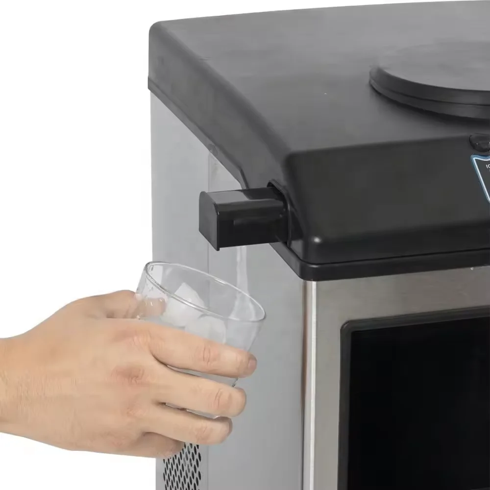 Top Selling Commercial Ice Maker Machine Countertop  Steel Ice Cube Maker Self-Cleaning Ice Maker for Home Kitchen Party