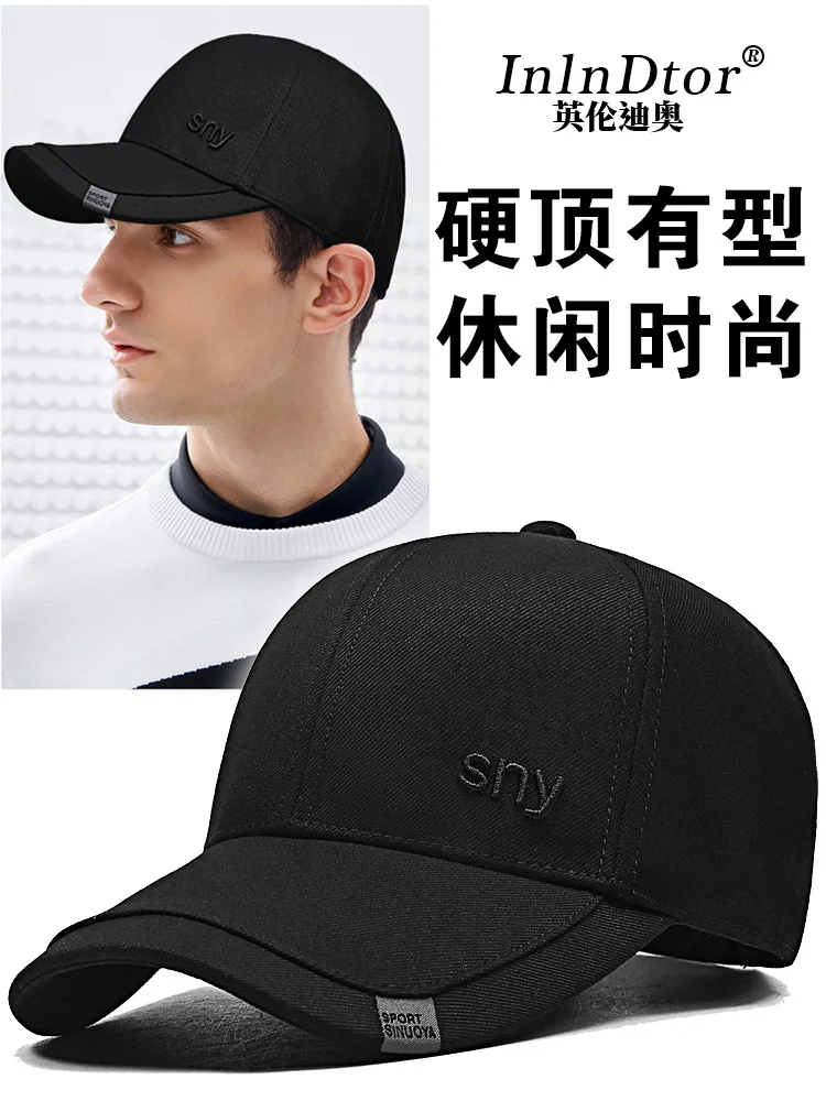 InlnDtor hat Men's Four Seasons Hard top baseball cap Dad Casual Outdoor Dad sports after buckle cap