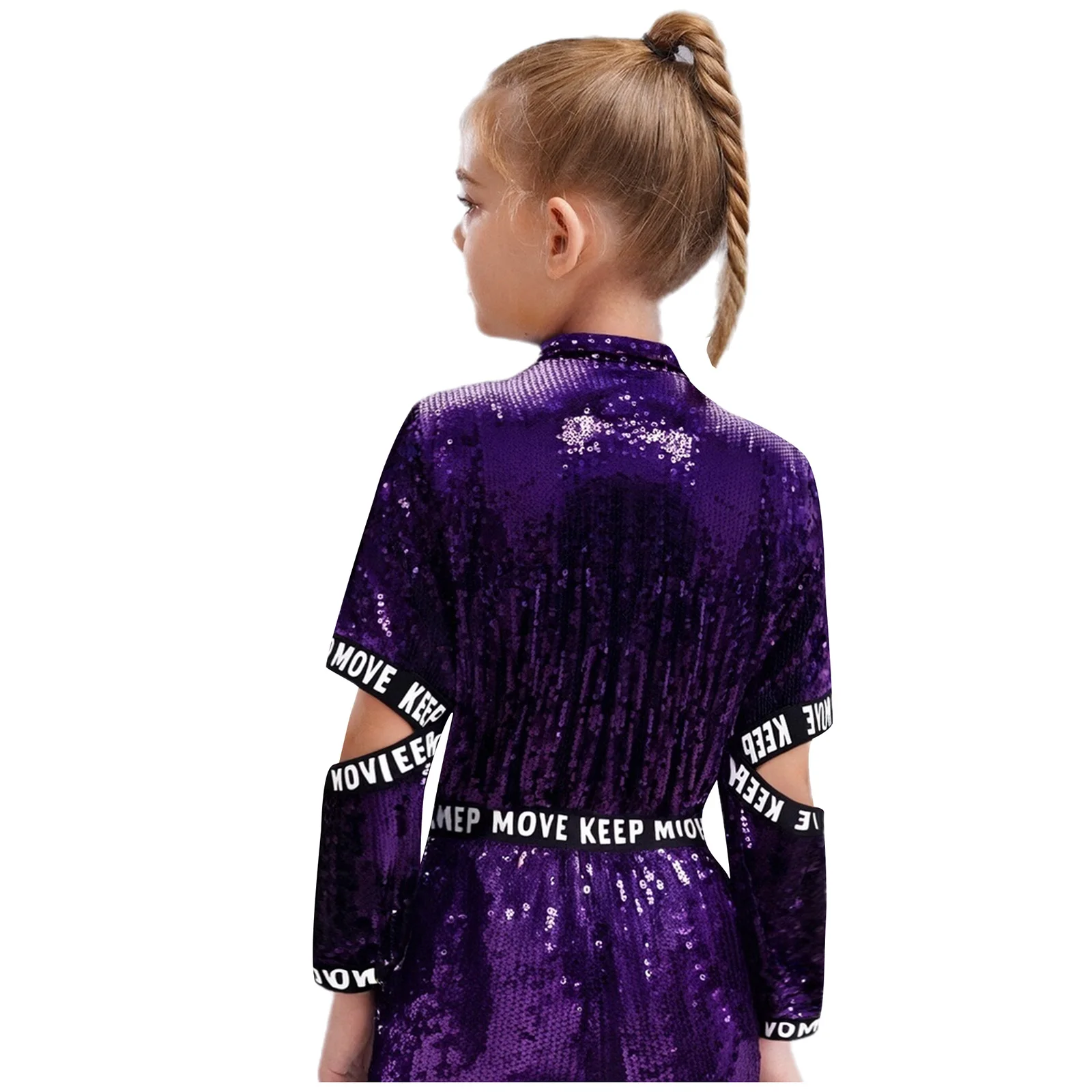 Girl's Letter Printed Jazz Dance Costume Child Fashion Coats Teens Jacket Street Hip-Hop Jazz Dance Stage Performance Costume