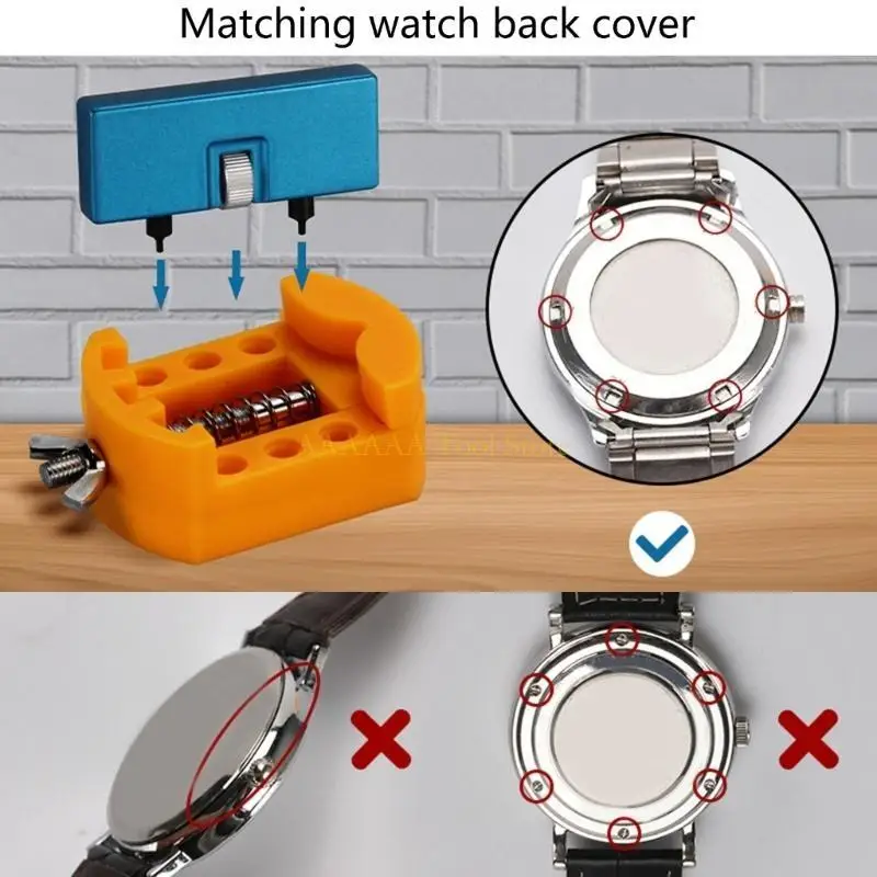 A2Be Watch Maintenance Watch Back Remover Halte Watch Batterie Ersatz-Tool 13-58mm einstellbare Klemmsfallöffnungsöffner