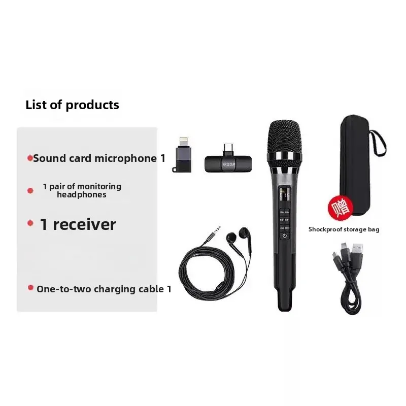 H20 Live Sound Card Microphone All‑In‑One Portable Bluetooth Noise‑Cancellation Mic For Outdoor Karaoke Live Streaming Equipment