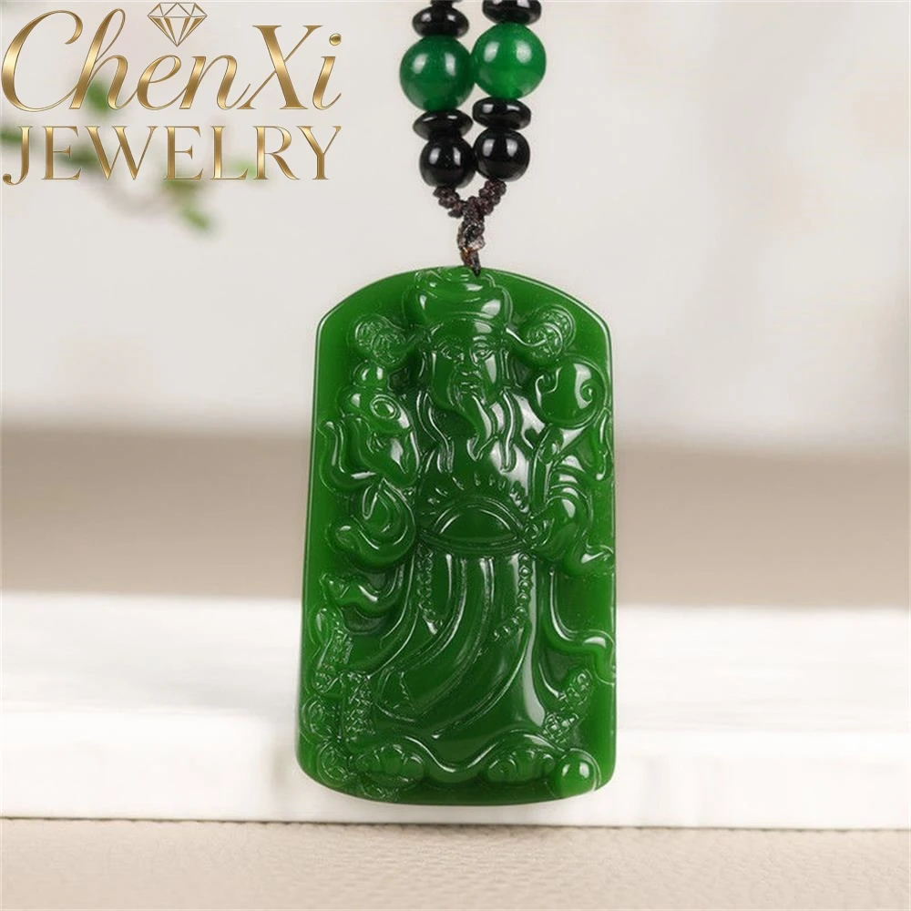 

Natural Hetian Jade God Of Wealth Pendant Luxury Quality Fashion Fashion Jewelry Exquisite Elegant Amulets And Mascots Popular