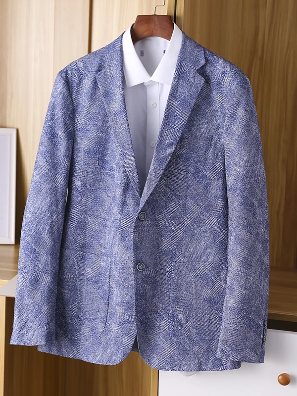 

Slim Fit Men's Suit Faionable Urban Sle Casual Spring Thin Single Crotch Long Sve Youth Vitali Plain Collar Double B...