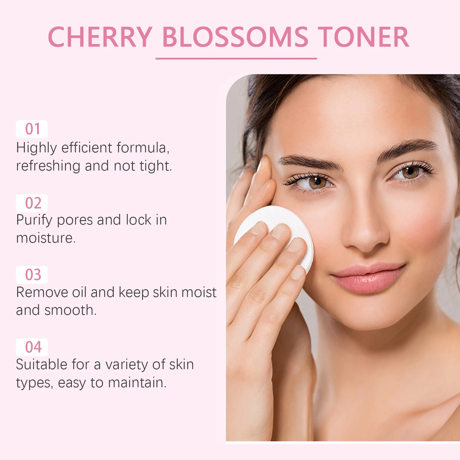 Toner Hidratante Sakura, Essência Facial Hidratante e Iluminadora, Fórmula Refrescante Não Pegajosa