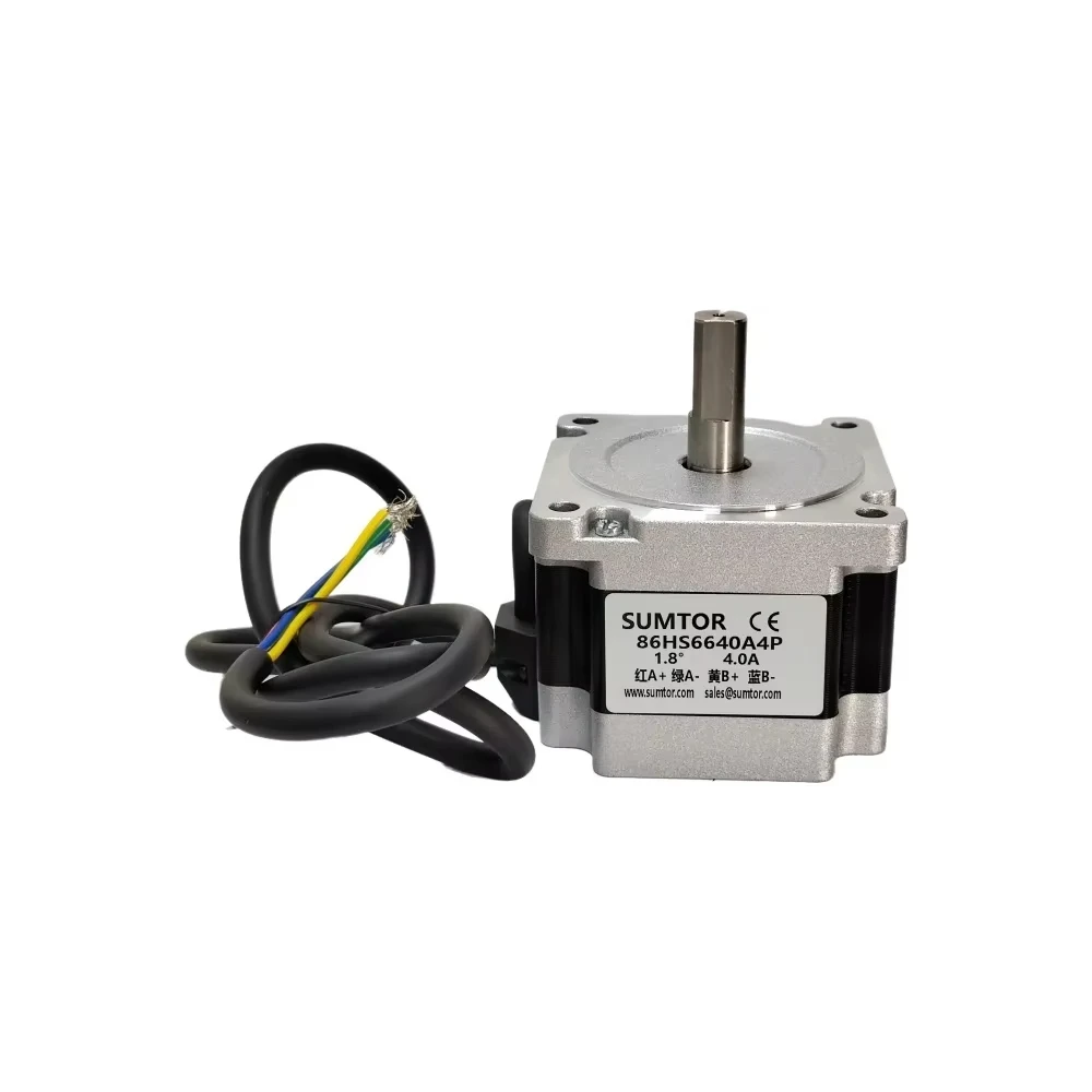 3N.m 4-Wire NEMA 34 محرك متدرج طول الجسم 66 مم تيار 4A زاوية الخطوة 1.8 °   محرك متدرج بعمود إخراج واحد/مزدوج على شكل حرف D
