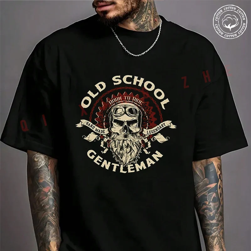 

Moto Men's T-shirt Gasoline Bandit Biker Racer Cotton T Shirt Short Sleeve Exquisite Design Essential Top Tees