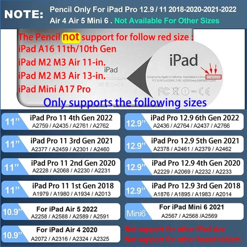 Imagen 2 del producto Lápiz óptico de carga rápida para tableta Apple, lápiz óptico de 2. ª generación con carga inalámbrica magnética para iPad Pro 11/12.9 Air 4/5 Mini 6 2X