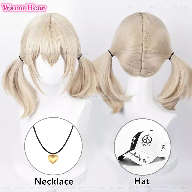 Anime Azusawa Kohane Synthetic Hair Long 43cm Light Linen Double Ponytail Cosplay Wig Heat Resistant Hair Halloween Party Wigs