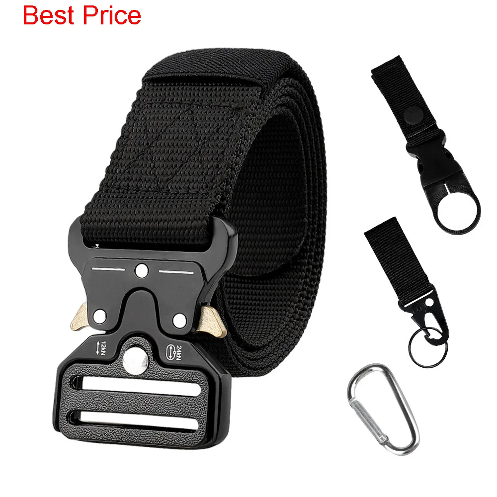 20Pcs Tactical Belt Mountaineering Buckle Key Chain Kettle Buckle Set Men's Multifunctional M'ilitary Fan Canvas Belt