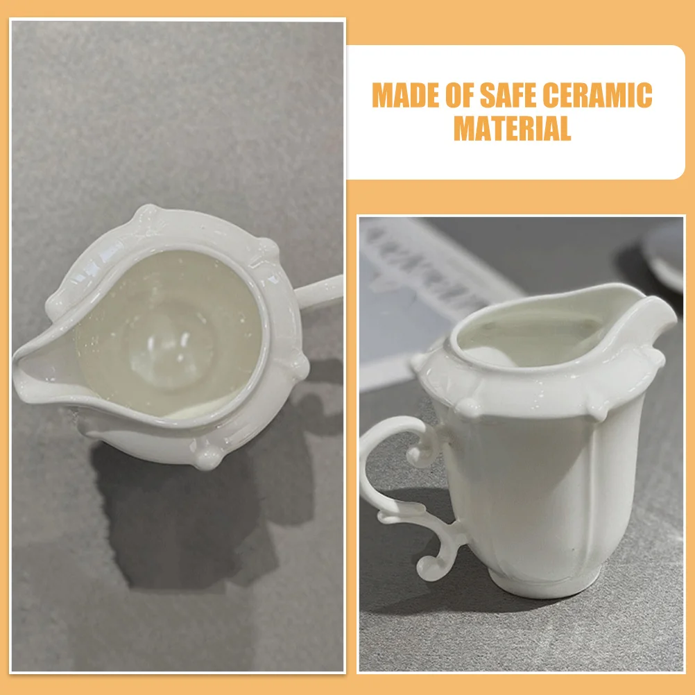 

Small Ceramic Milk Jug Creative Spout Creamer Pitcher for Coffee Maple Syrup Sauce Restaurant Home Use Reusable