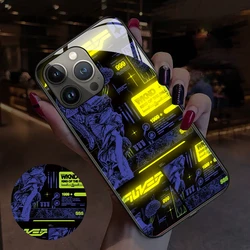 Cyber Punk Style Smart Luminous Cell Phone Cases New For Samsung s23ultra s22 s21 s20FE note20ultra note10plus A52 A53 A73 Cover