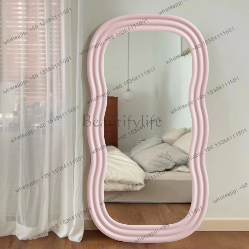 European Minimalist Mirror Design Aesthetic Vintage Dressing Frame Mirror Light Luxury Funky Wooden Espelhos Home Decorations