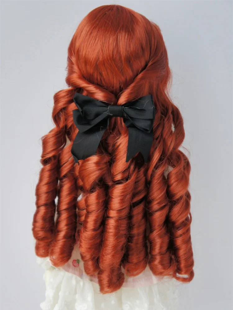 JD809 7-8inch 18-20cm Back Tied  Long Pig sausage curly Synthetic Mohair 1/4 MSD Doll wigs