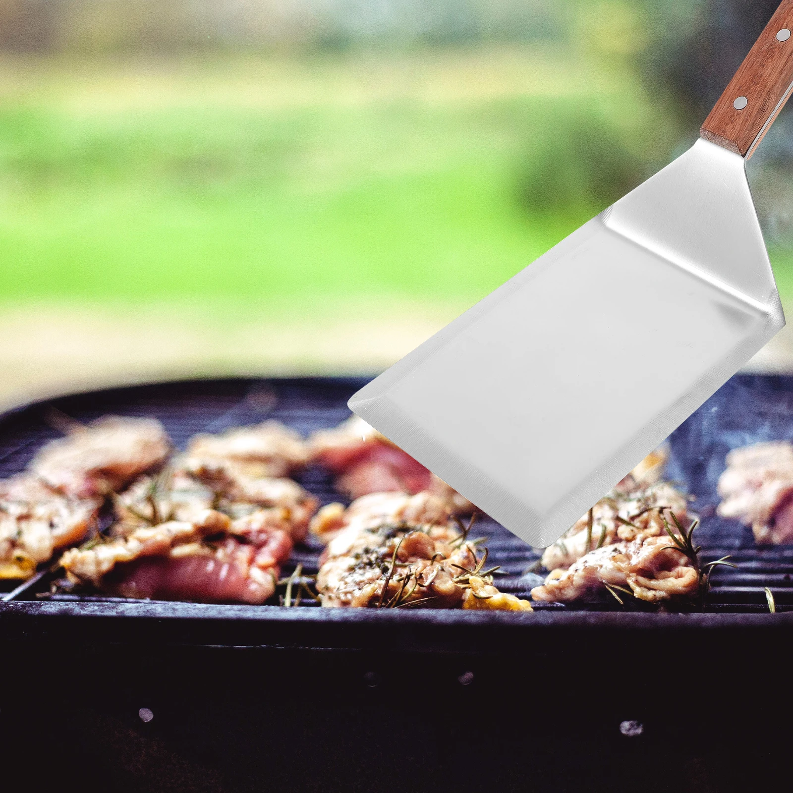 

Stainless Steel Frying Spatula Large Grilling Heat Resistant Cooking Utensils Metal Pan Kitchen Tools Camping Reusable Practical