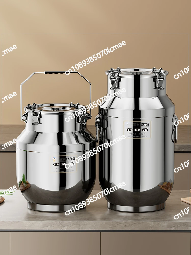 Stainless Steel Double Ear Sealed Tea Can, Milk Wine Barrel, Ultra Thick