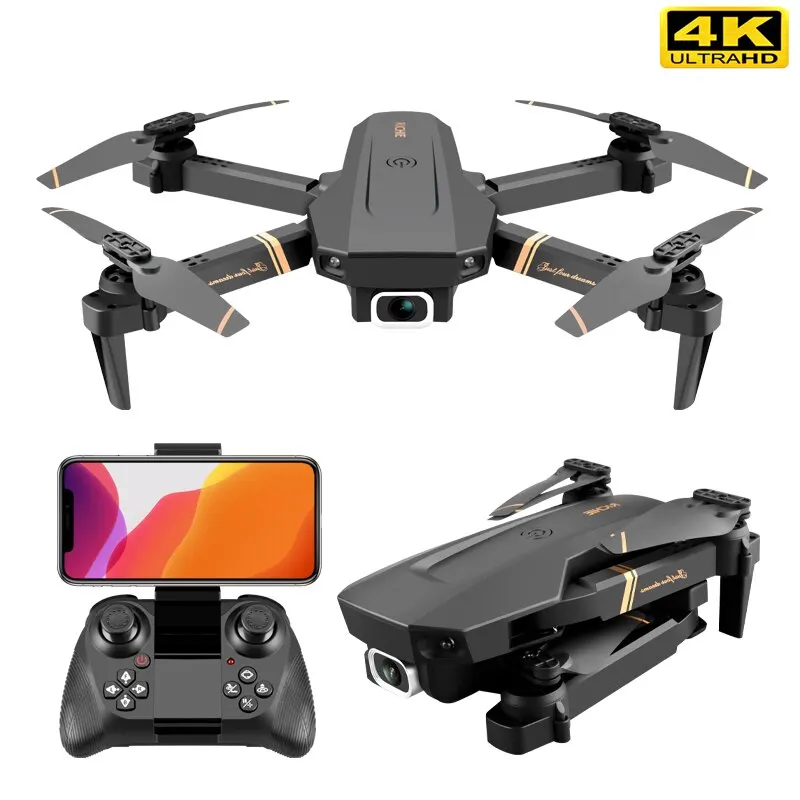 V4 Rc Drone 4K Hd Groothoekcamera 1080P Wifi Fpv Drone Dual Camera Quadcopter Real-Time Transmissie Helikopter Dron Cadeau Speelgoed