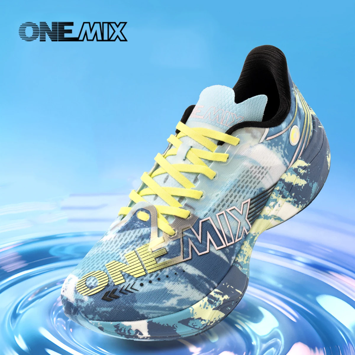 ONEMIX 마라톤 나일론 카본 보드 러닝 레이싱 슈즈, 전문적인 안정적인 지지력, 충격 완화, 초경량 리바운드 맨 스니커즈 썸네일 3