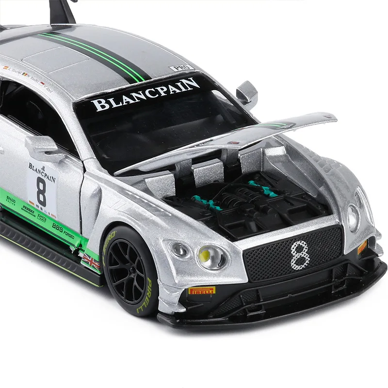 1:32 Mini modello di auto in lega Bentley GT3 giocattolo in metallo pressofuso e veicoli giocattolo tirare indietro macchinine per bambini per bambini ragazzo auto regalo