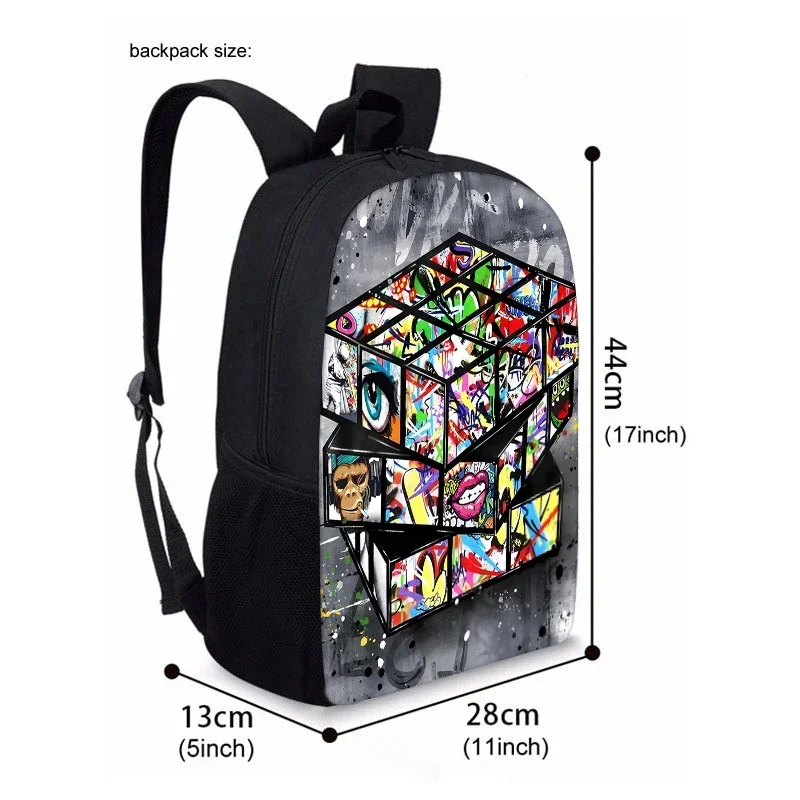 Cube Puzzle Three Piece Set Backpacks For Boy And Girls Best Gifts 3D Cartoon Waterproof Fashionable School Bag For Children