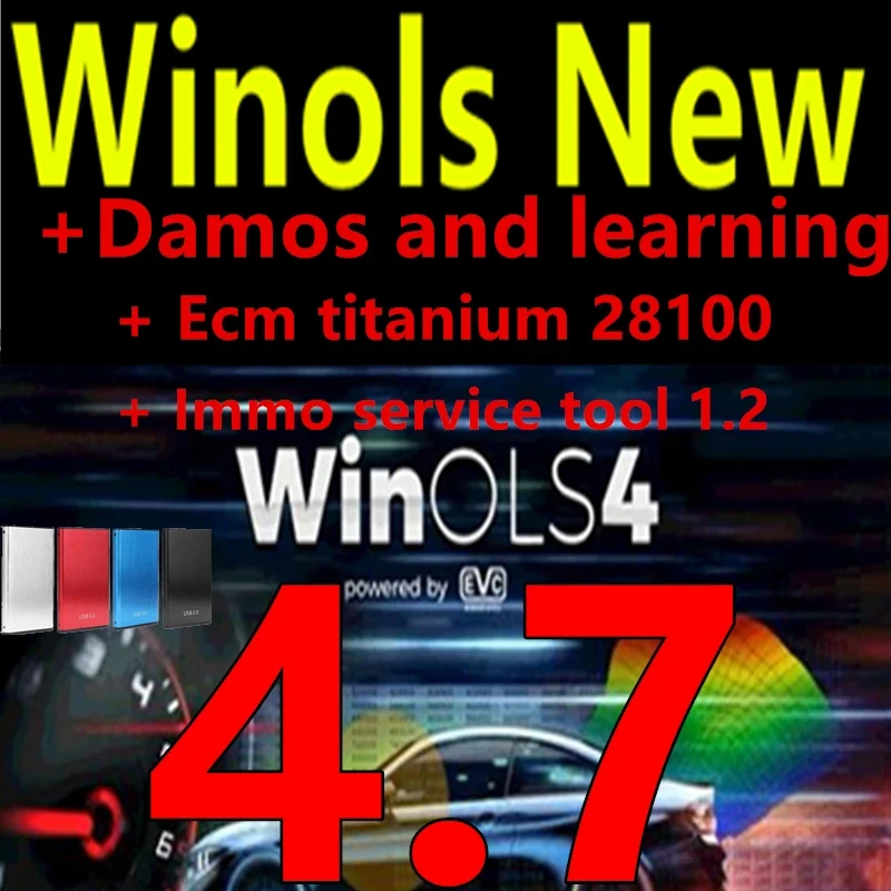 Newest WinOLS 4.7 With Plugins Vmware +Damos +ECM TITANIUM 1.61+ IMMO SERVICE Tool 1.2+ ECU Remapping lessons + Video Guide