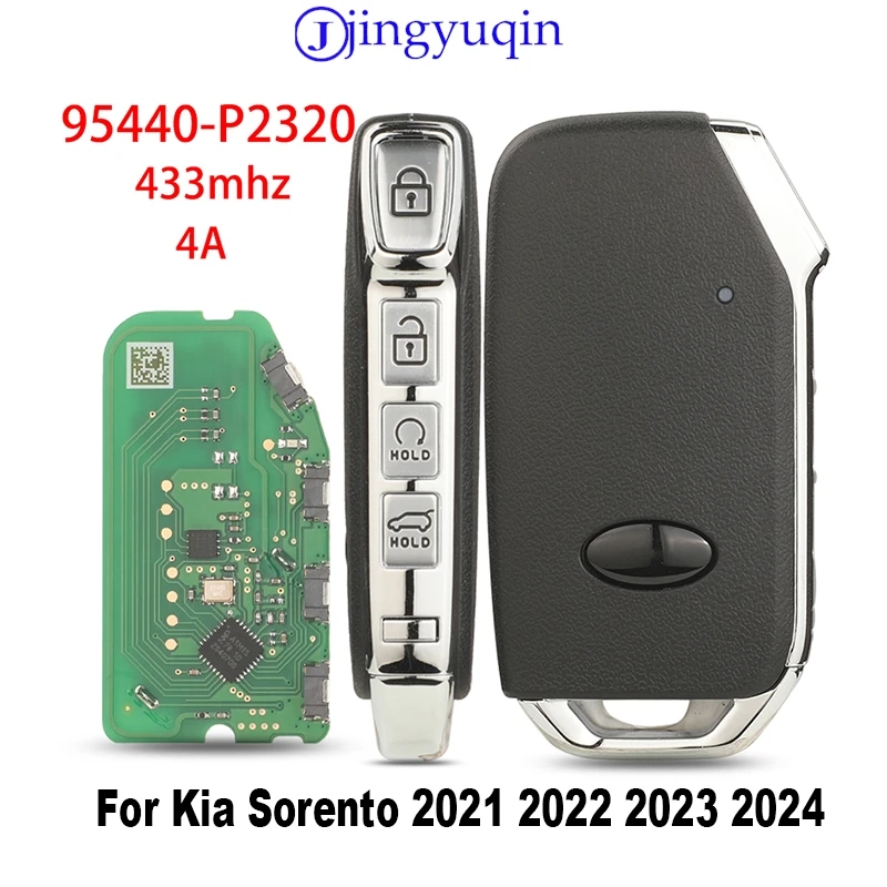 

Jingyuqin дистанционный автомобильный брелок 433 МГц 4A чип для Kia Sorento 2021 2022 2023 2024 управление смарт-ключ