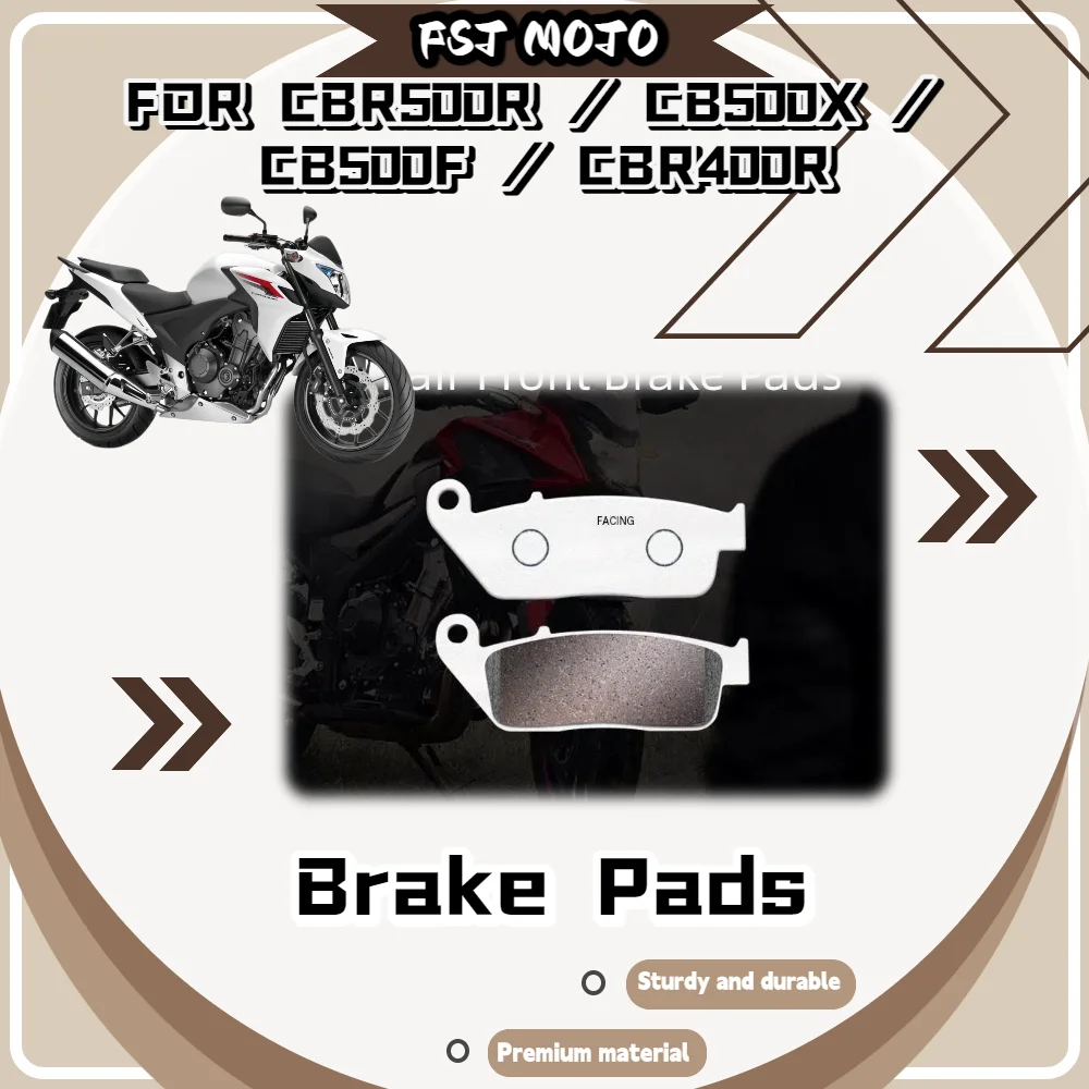 For CBR500R/CB500X/CB500F/CBR400R Carbon Copper Based Brake Pads Comfortable Brake Feel Anti-Fade High Copper Content Brake Pads