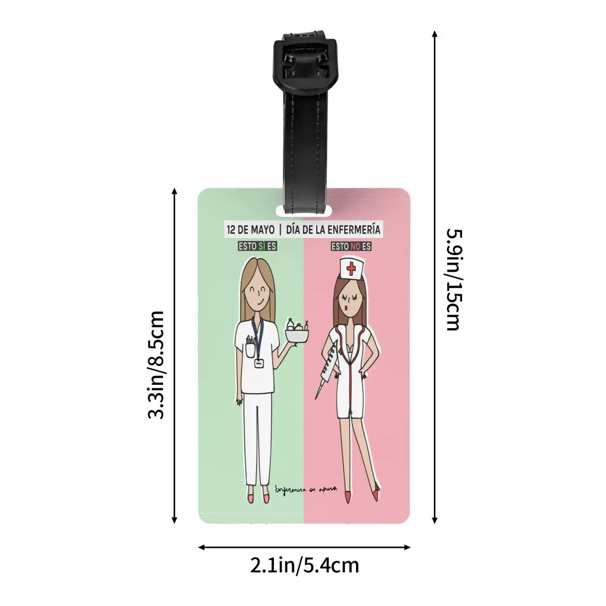 Custom Enfermera En Apuros Cartoon Doctor Nurse Luggage Tags for Suitcases Fashion Baggage Tags Privacy Cover Name ID Card