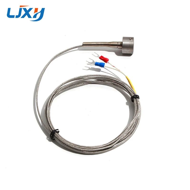 LJXH K-Type Thermocouple Temperature Sensor 0-350 Degree U-shaped Interface with Stainless Steel Shielded Wire Circular Magnet