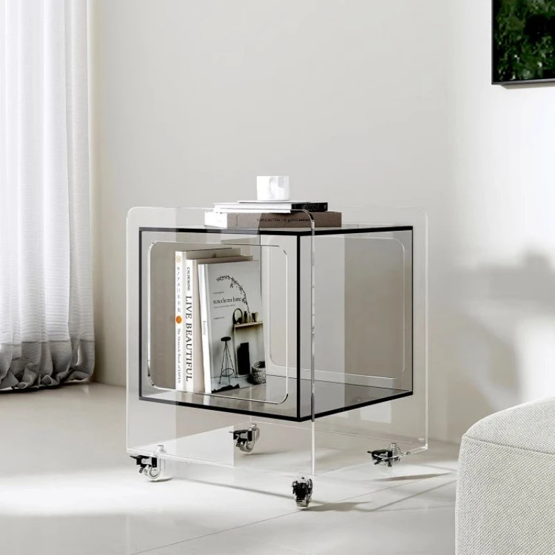 

Mobile sofa side table coffee table trolley rack can be used for home premium bedside dining car with wheels