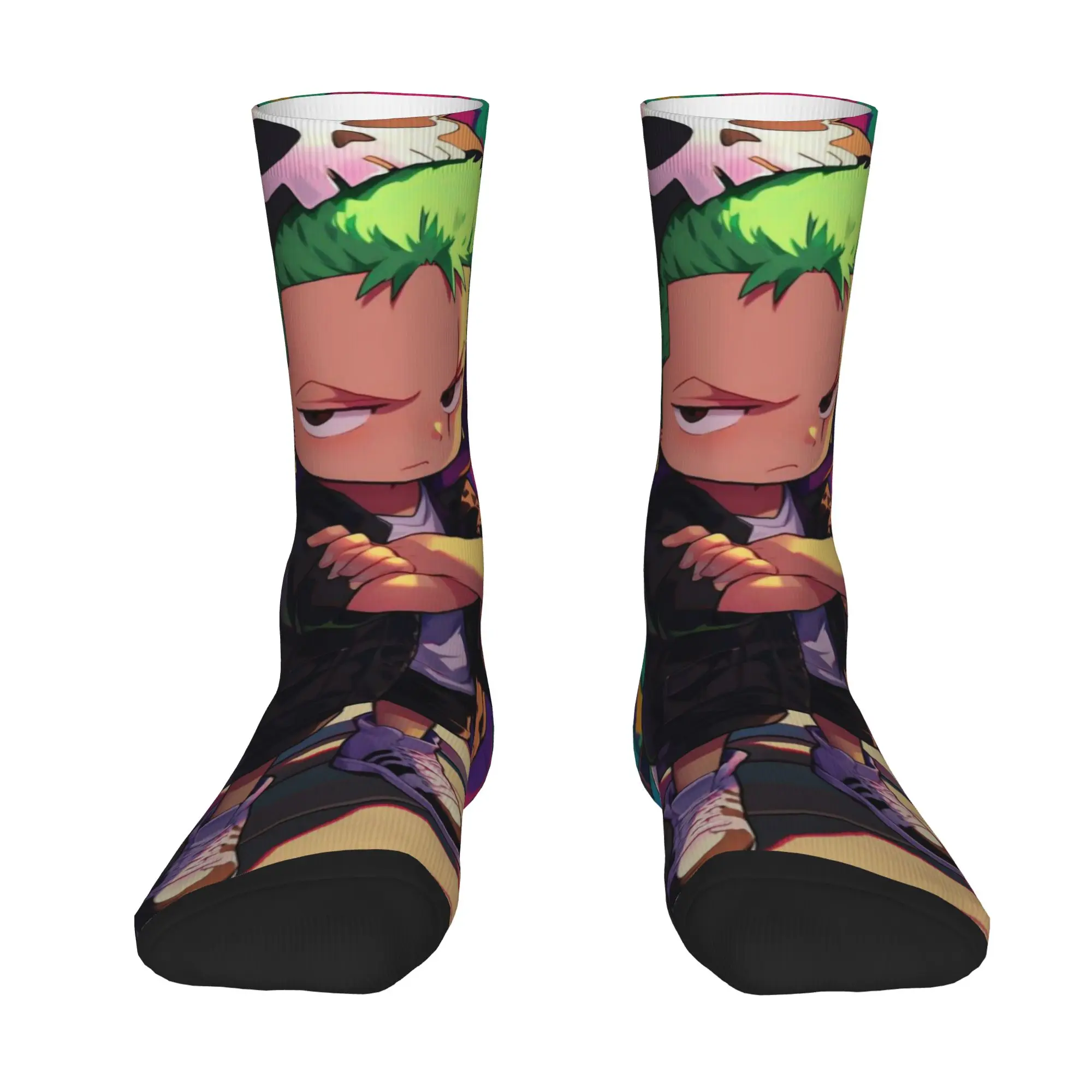 1 Pair Funny Sock One Piece Roronoa Zoro (8) Hip Hop Quality Pattern Printed Men Socks Casual Men's Socks