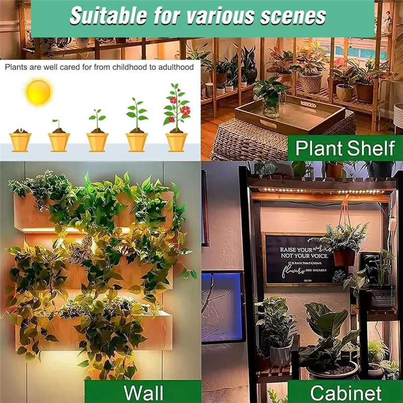 【Limited Time Offer】3 Light Modes Full Spectrum LED Plant Lamp 2-Pack, Timer Enabled Grow Light For Indoor Plants
