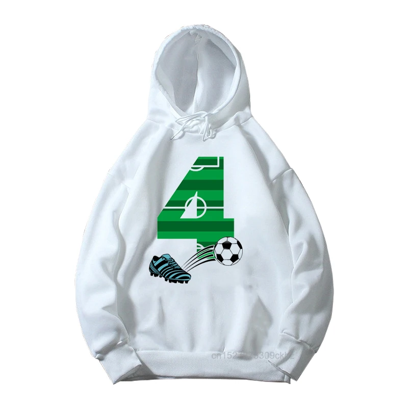 Happy Birthday Football Crown 3-7 Year Print Kids Hoodies Boys 8-11 Number Gym Shoes Design Sweatshirt Children’S Creative Gifts