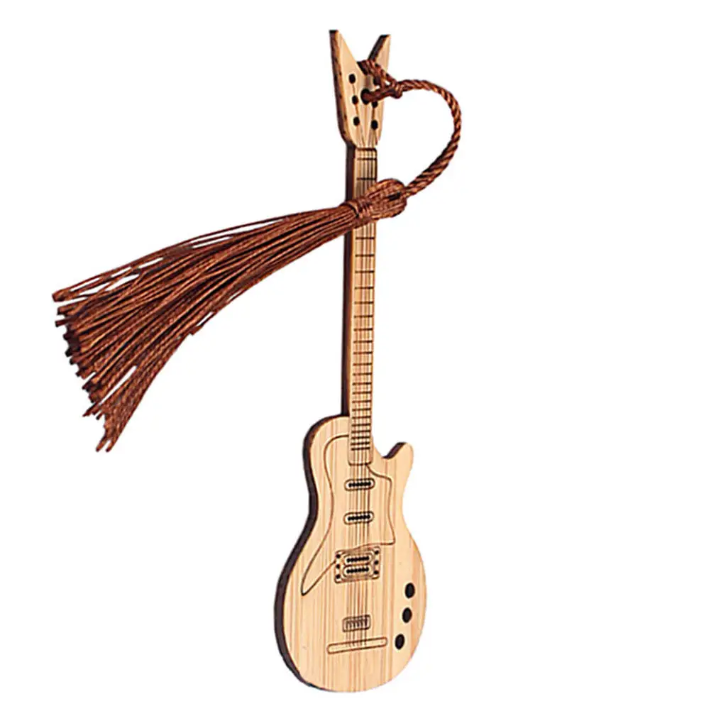 

Закладка в форме гитары из бамбука премиум-класса, креативная закладка для книг, подарок на выпускной, день рождения, уникальный подарок для читателя, украшение
